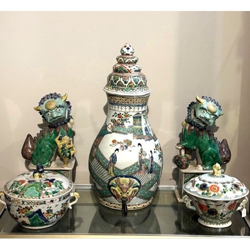 Set of rare porcelain from the Famille Verte - Kangxi Period 1662/1722